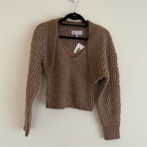 Dh New York Sweater Set Shruggie Mohair Blend Size S